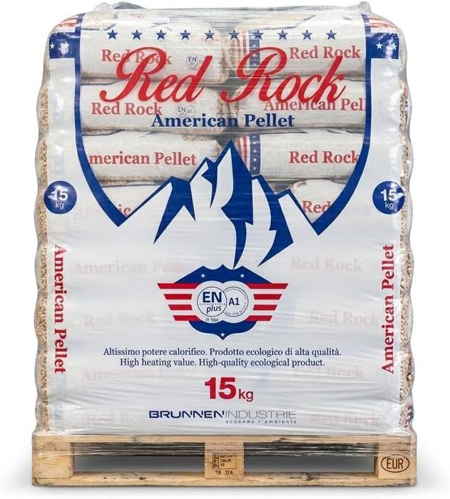 Pellet Red Rock American ENplus A1 – Bancale 70 sacchi da 15 kg